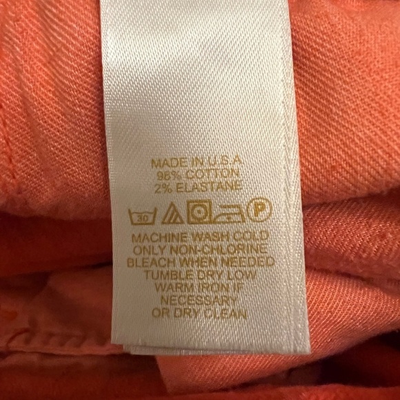 Kate Spade Women’s Sz 28 Orange Cropped Skinny Jeans Perry Street Stretch Denim - Picture 5 of 5